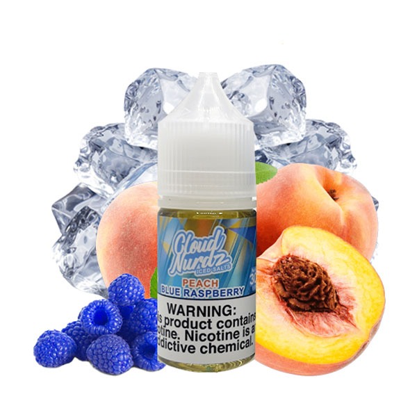 سالت هلو تمشک یخ کلود نوردز | CLUOD NURDZ Peach Blue Raspberry Iced